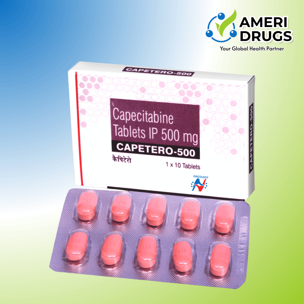 Capecitabine 500 mg tablets Capetero-500 oncology medicine export pack