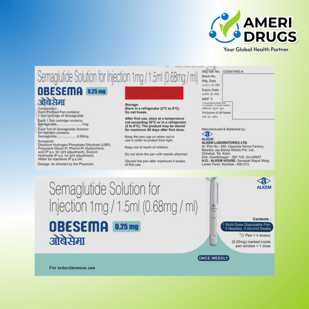 Obesema 0.25mg Semaglutide Injection Prefilled Pen Alkem